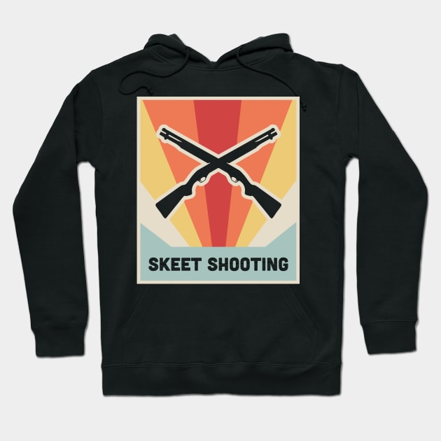 Vintage Style Shotgun Skeet Shooting Poster Hoodie by MeatMan